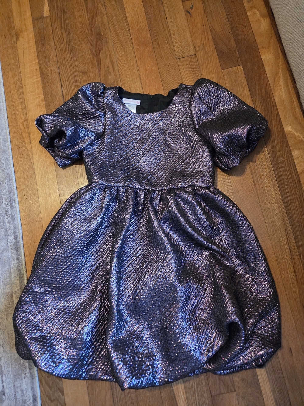 Girls Metallic Purple Party Dress